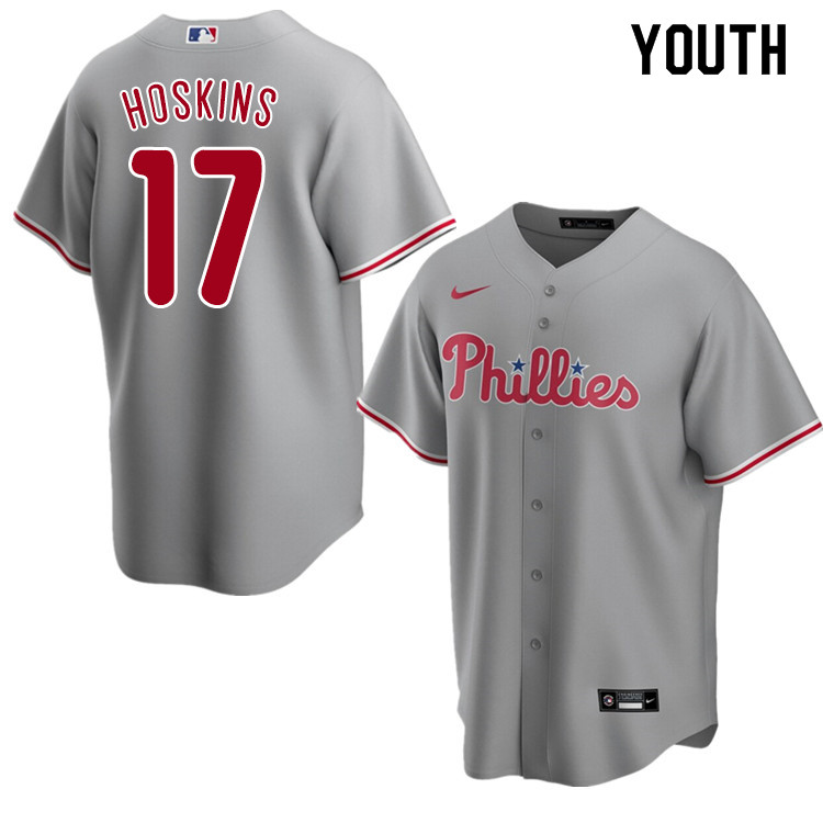 Nike Youth #17 Rhys Hoskins Philadelphia Phillies Baseball Jerseys Sale-Gray